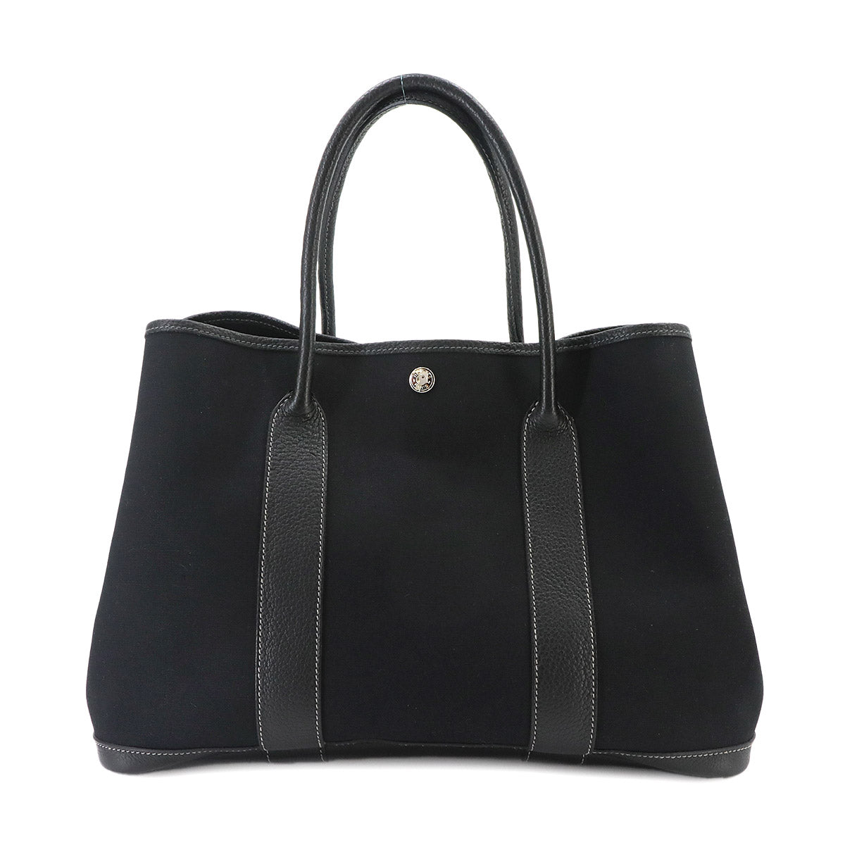 Garden Party PM Tote Bag Toile Officier Leather Black