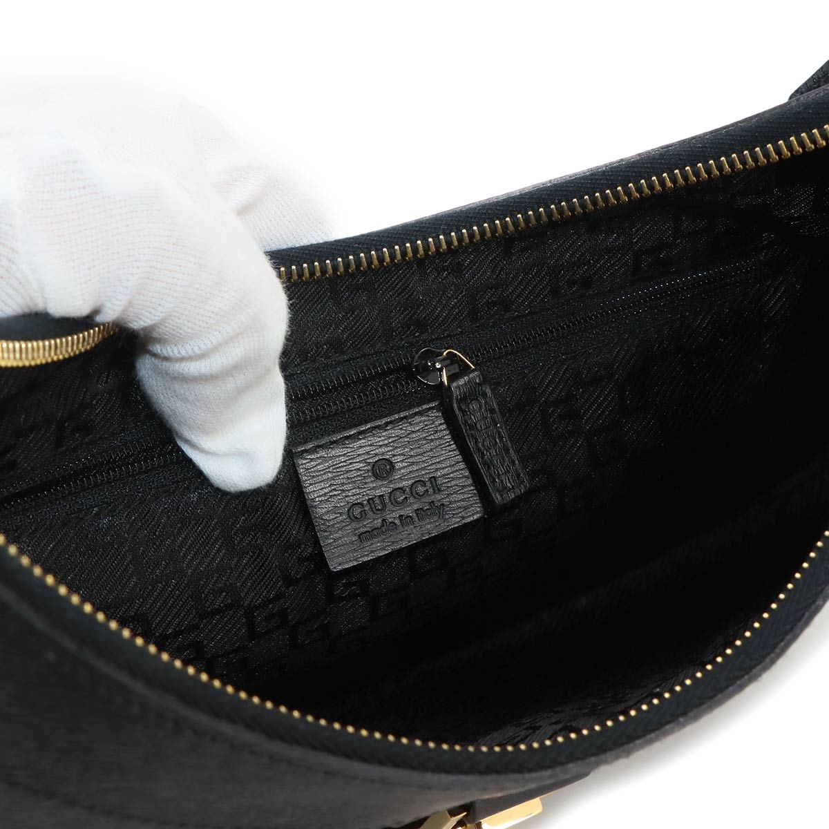 Shoulder Bag Leather Black 0014128 Purse