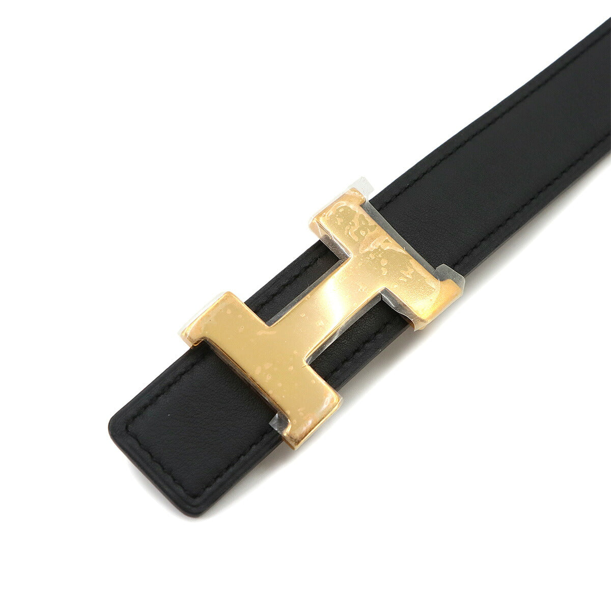 Mini Constance Reversible H Belt Swift Epsom Black Etoupe 100