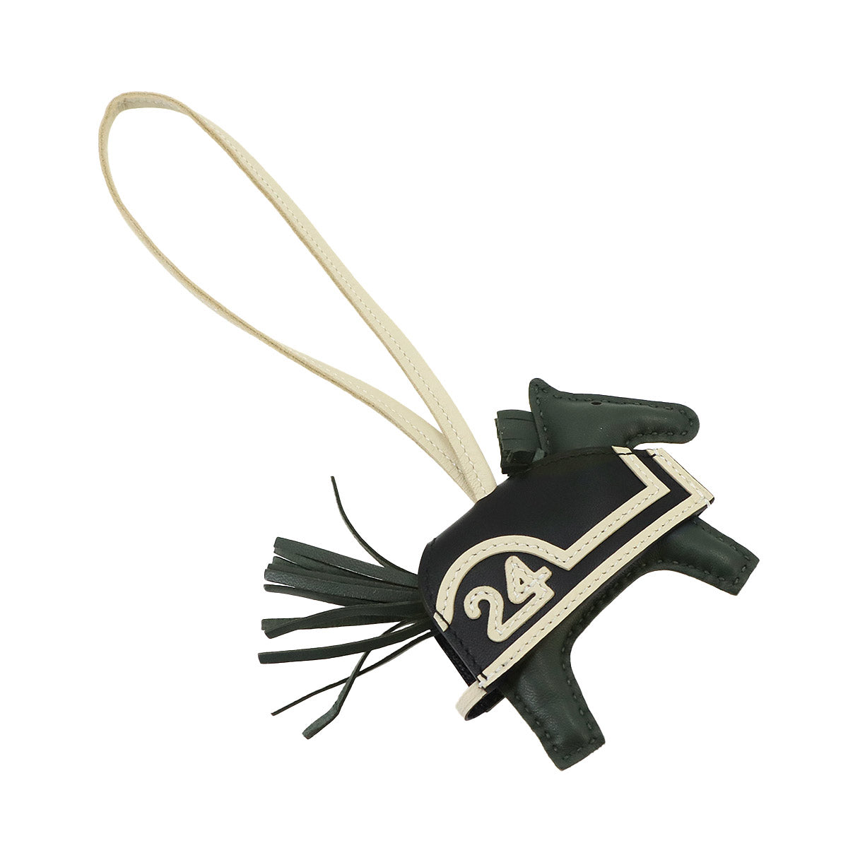 Rodeo Robeo Coeur PM Bag Charm Agneau Milo Vert Mangrove Black