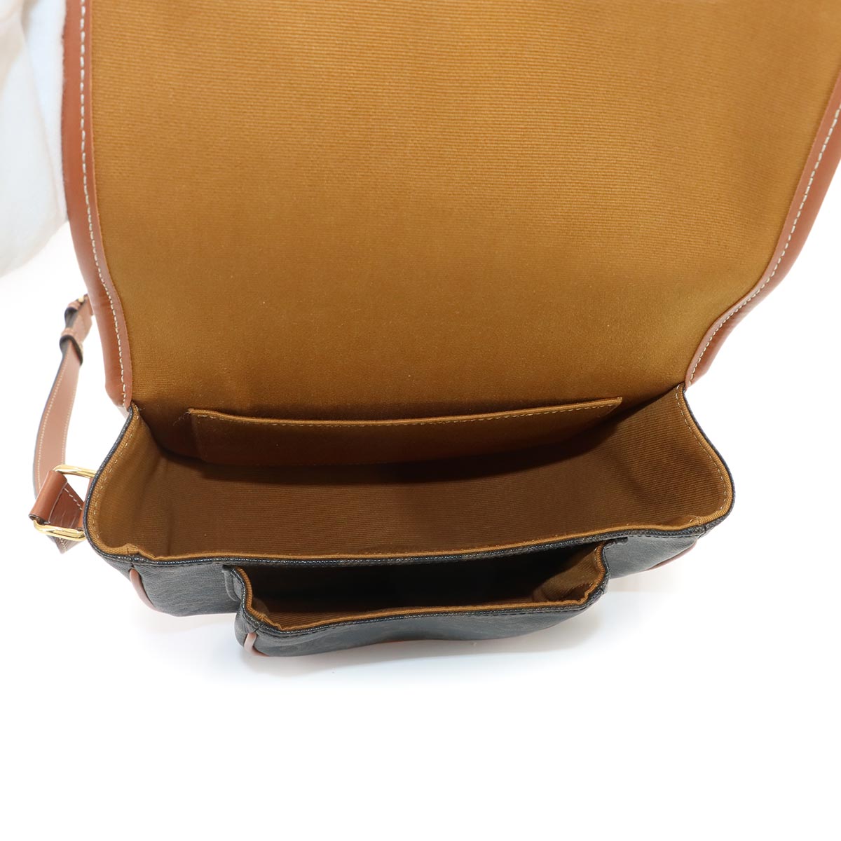 Triomphe Medium Folco Shoulder Bag PVC Leather Tan 191502