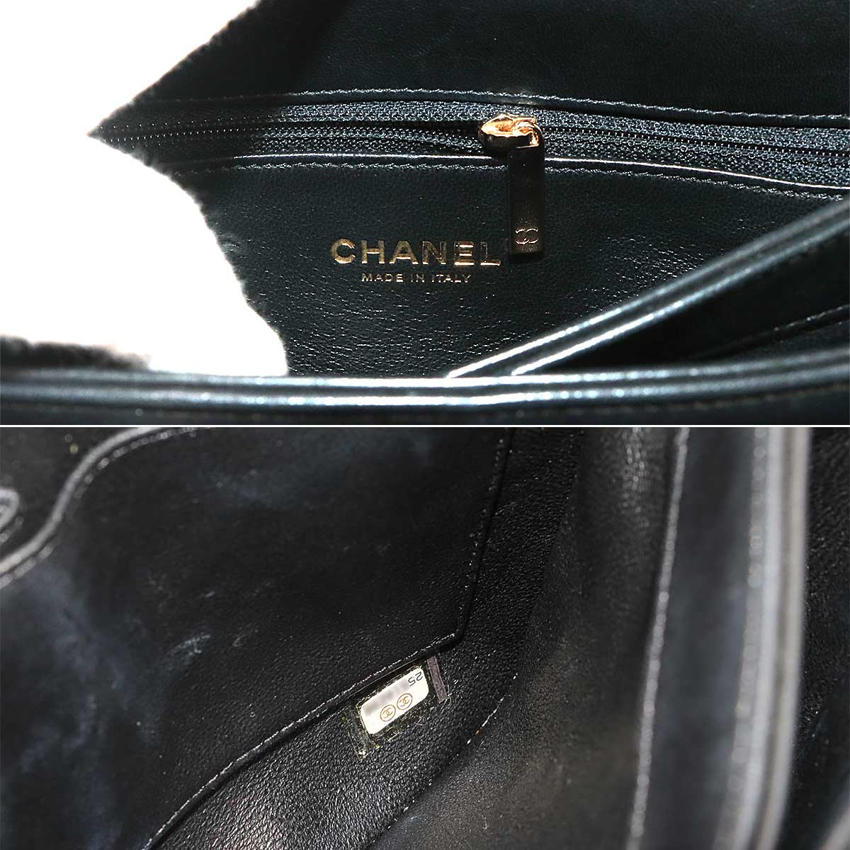 Trendy CC Chevron Hand Chain Shouder Bag Leather Black A92236