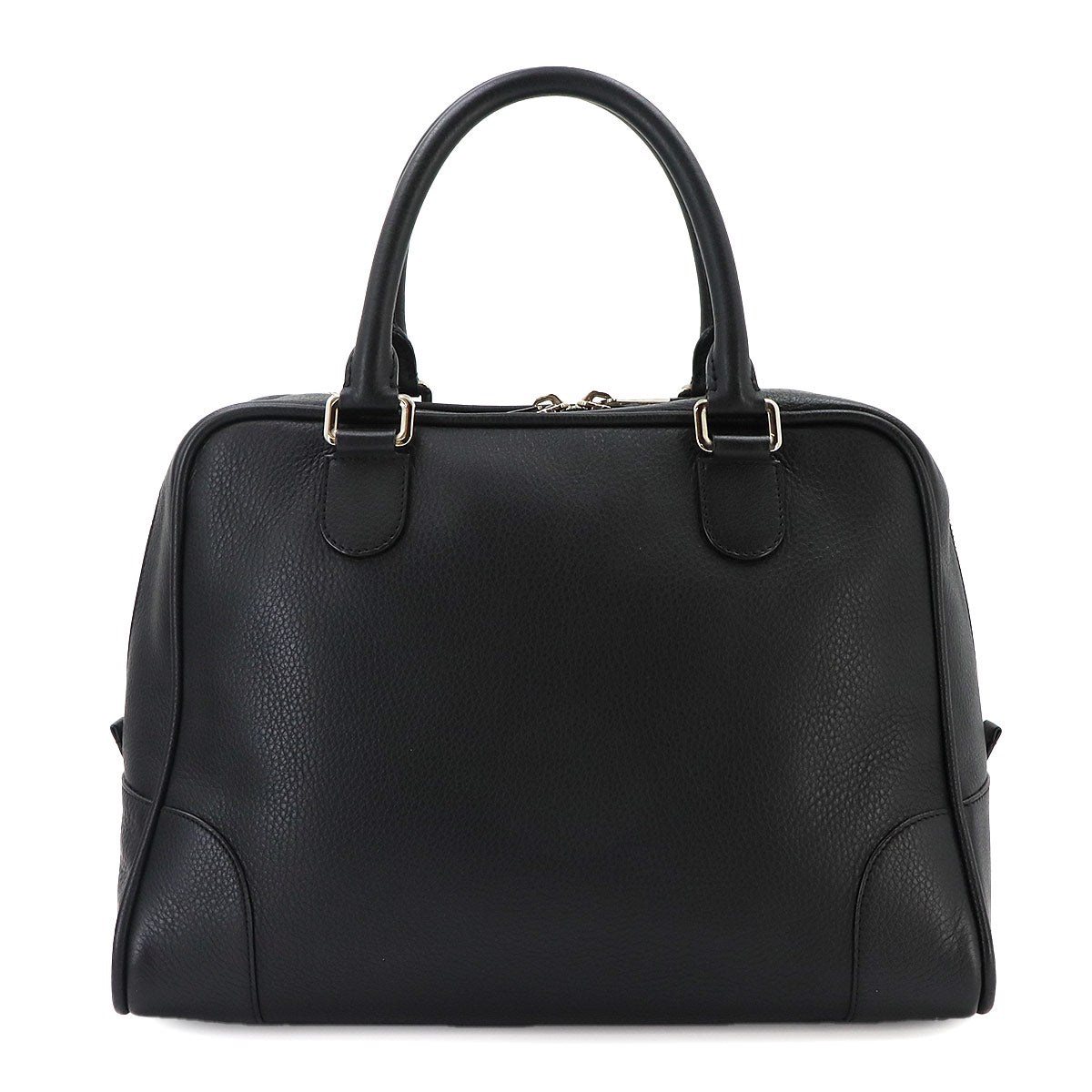 Amazona 75 Large Hand Bag Leather Black Purse