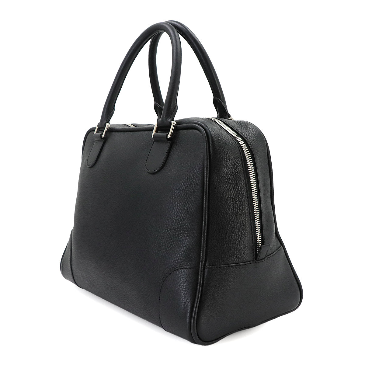 Amazona 75 Large Hand Bag Leather Black Purse