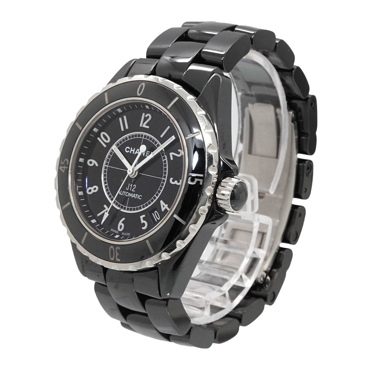 J12 38mm H0685 Ceramic Date Automatic Black Dial Mens Watch