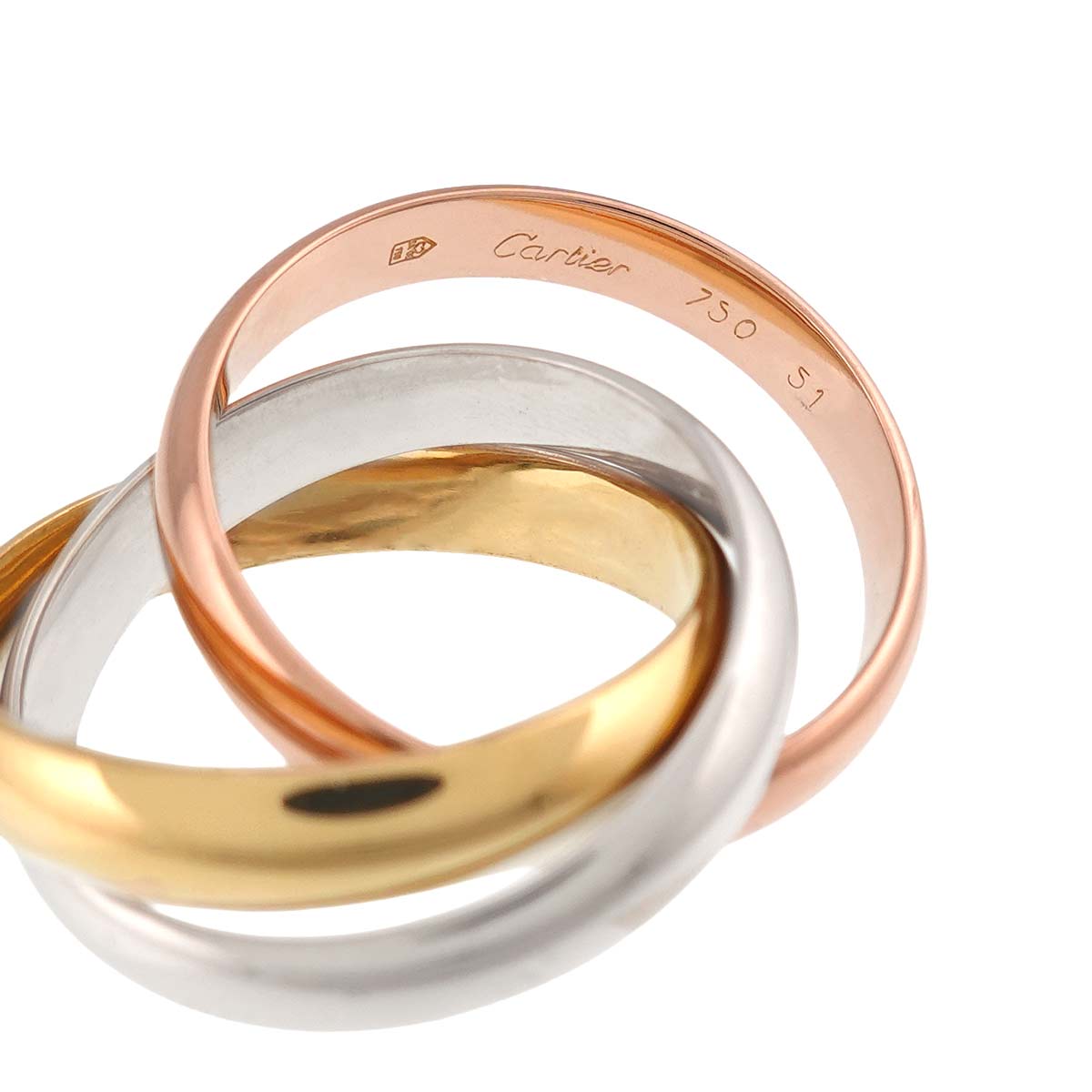 Trinity MM Ring 18K YG WG PG 750 Size51 5.5-5.75(US)