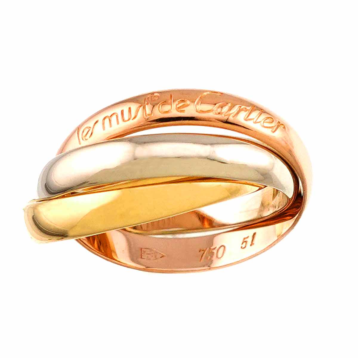 Trinity MM Ring 18K YG WG PG 750 Size51 5.5-5.75(US)