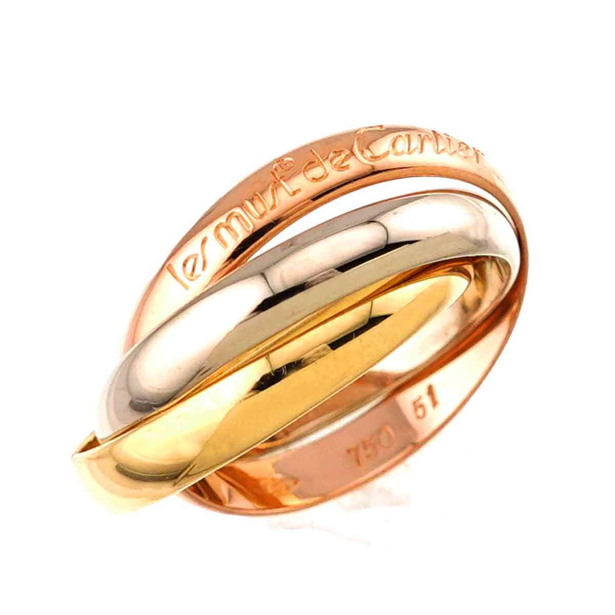 Trinity MM Ring 18K YG WG PG 750 Size51 5.5-5.75(US)