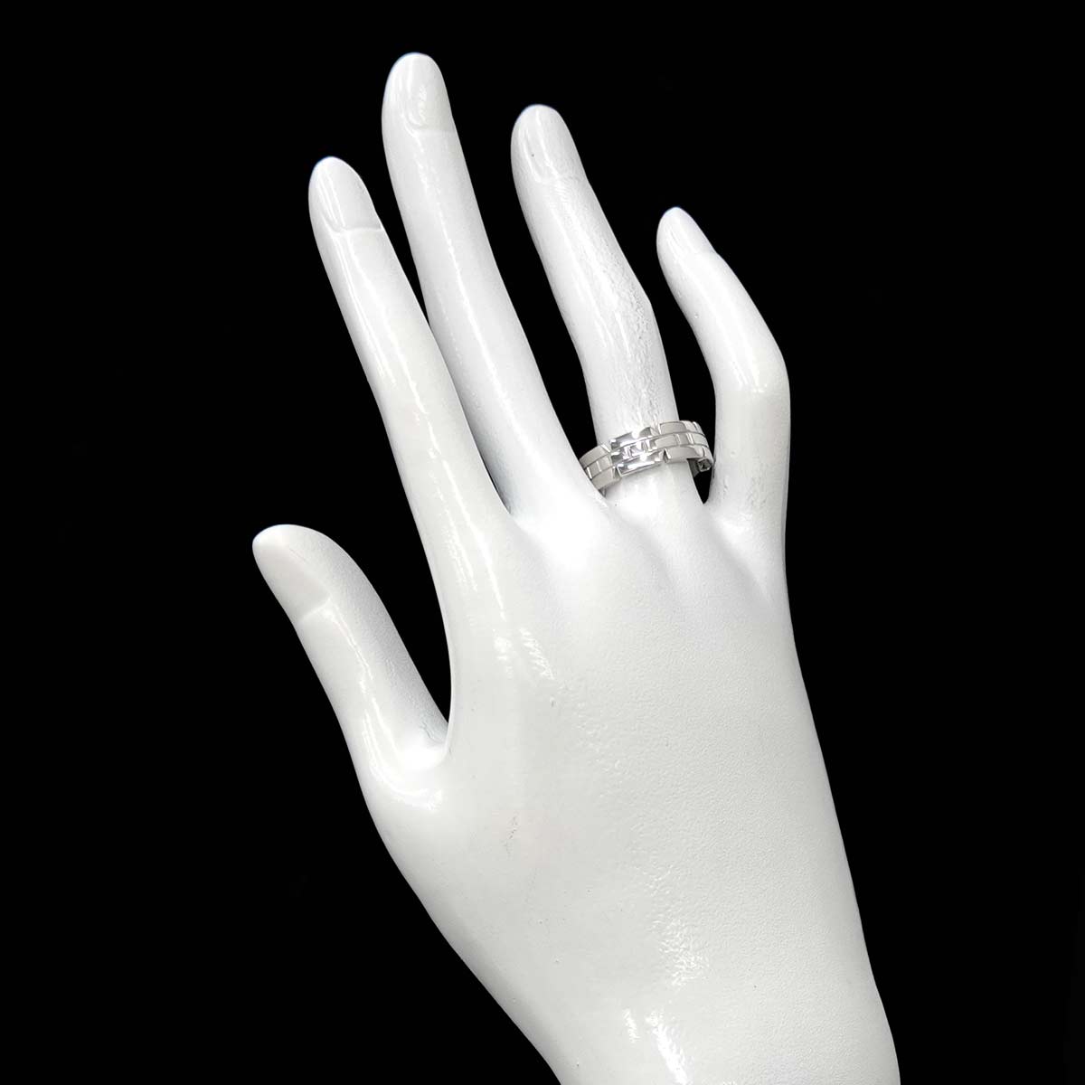 Tank Ring 18K White Gold 750 size54 6.25-6.5(US)