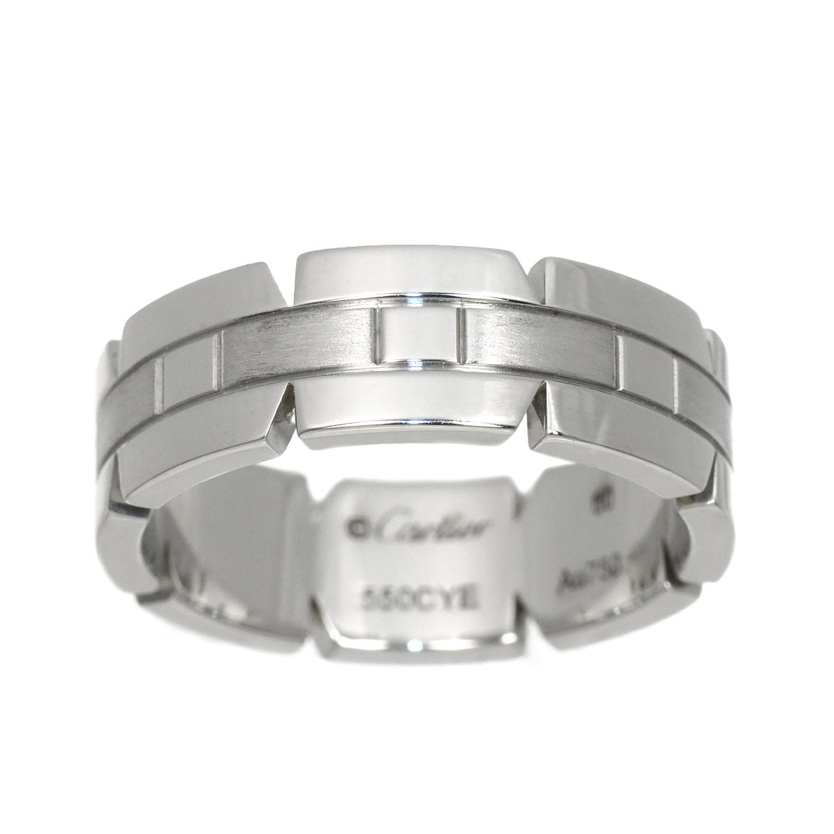 Tank Ring 18K White Gold 750 size60 8.75-9(US)
