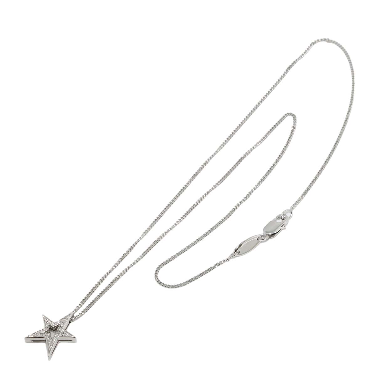 Star Motif Diamond Necklace 18K WG 750