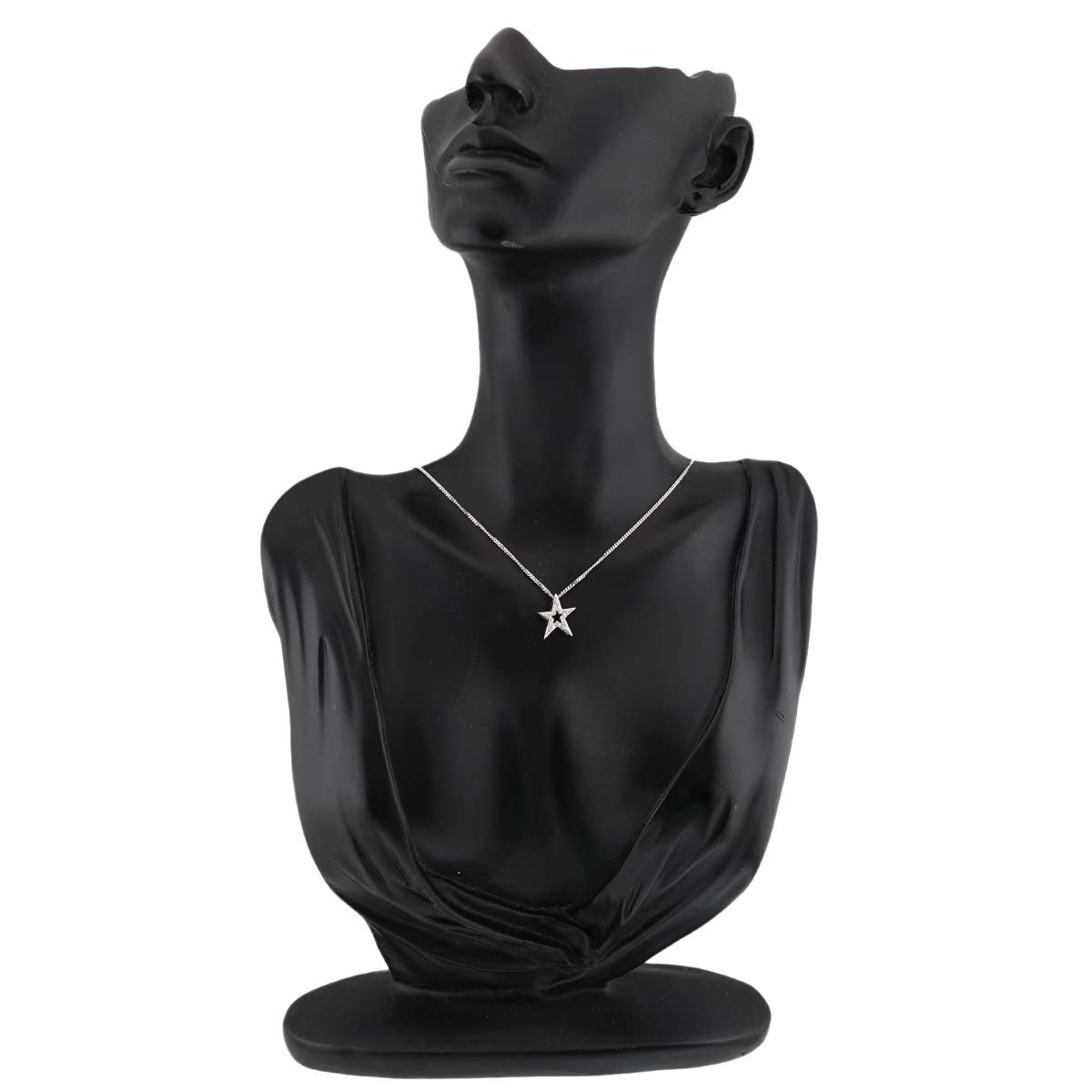 Star Motif Diamond Necklace 18K WG 750