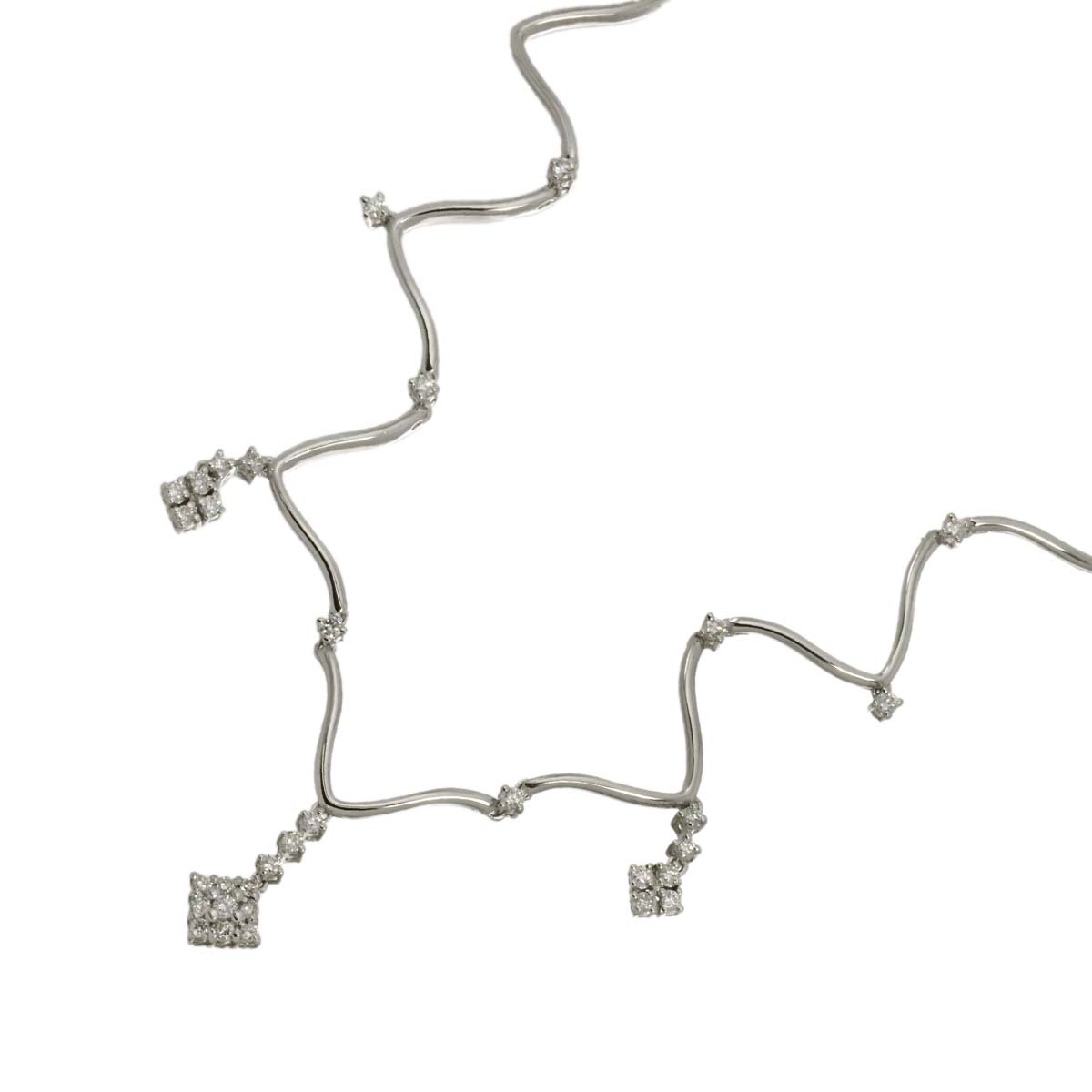 Diamond Necklace 18K WG White Gold 750