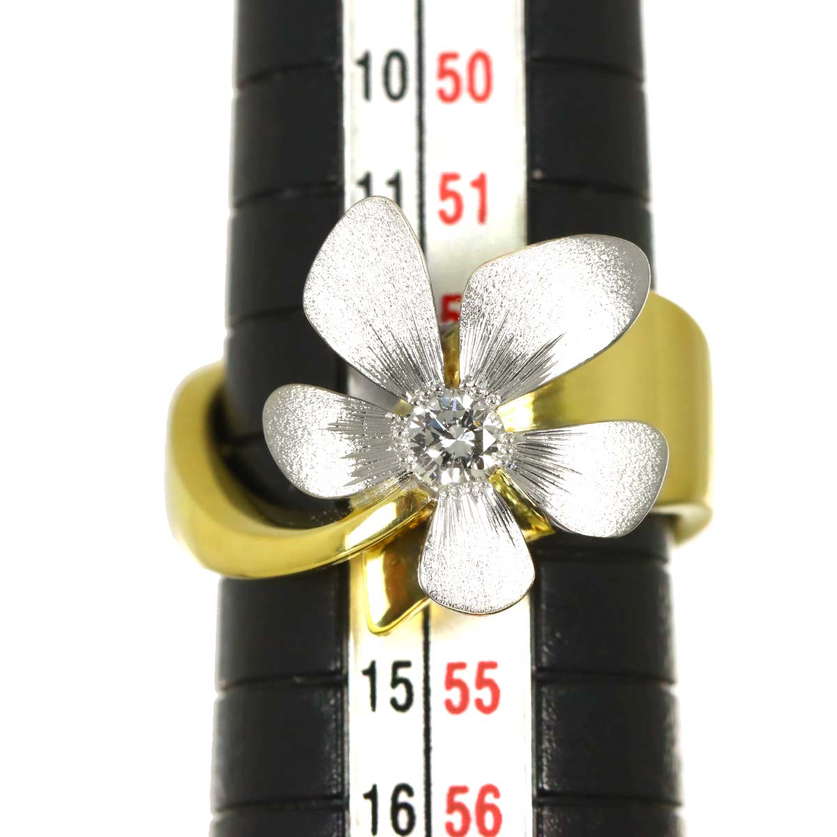 Diamond 0.19ct ring Pt 18K YG 750 6.25-6.5(US)