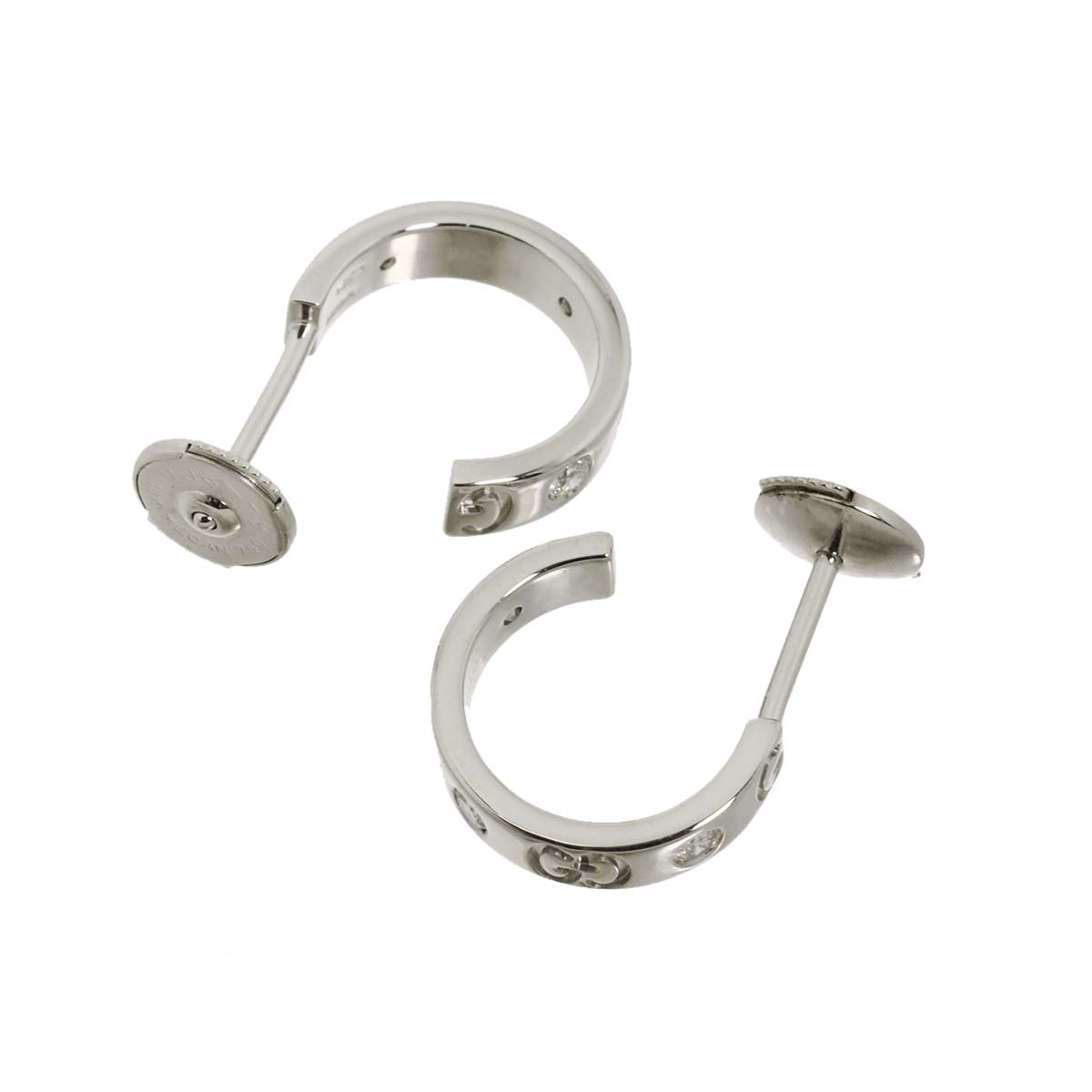 Diamond Earrings Pierced 18K White Gold 750