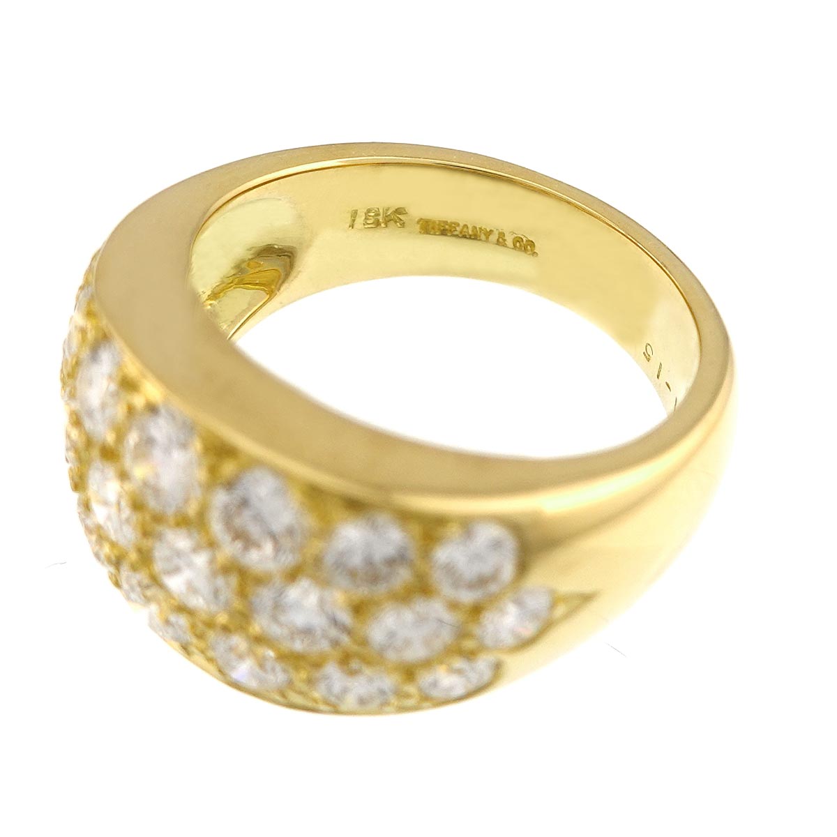 Diamond Ring 18K Yellow Gold 750 Size5.5-5.75(US)