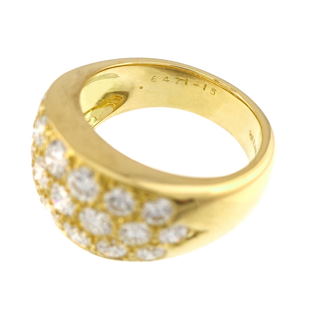 Diamond Ring 18K Yellow Gold 750 Size5.5-5.75(US)