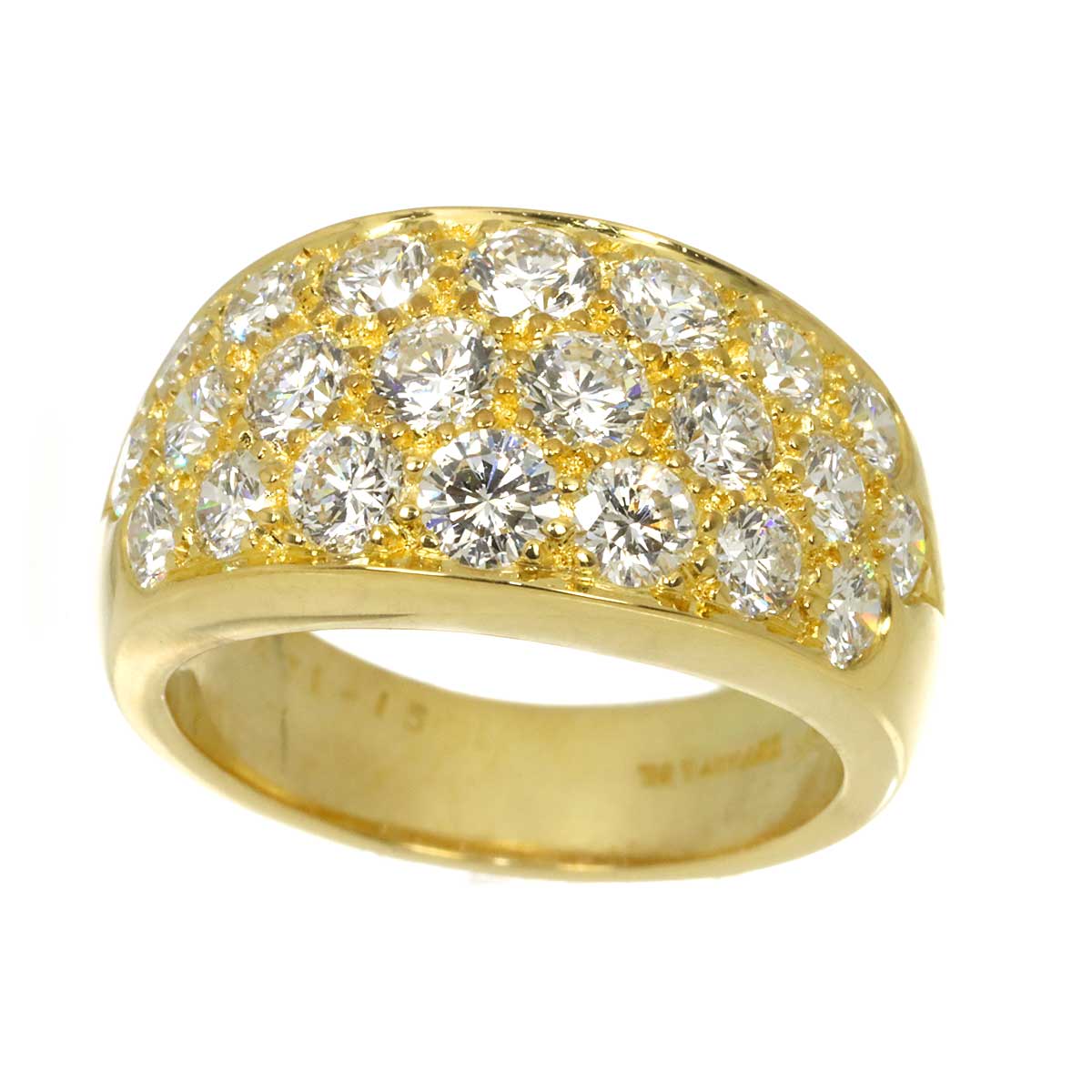 Diamond Ring 18K Yellow Gold 750 Size5.5-5.75(US)