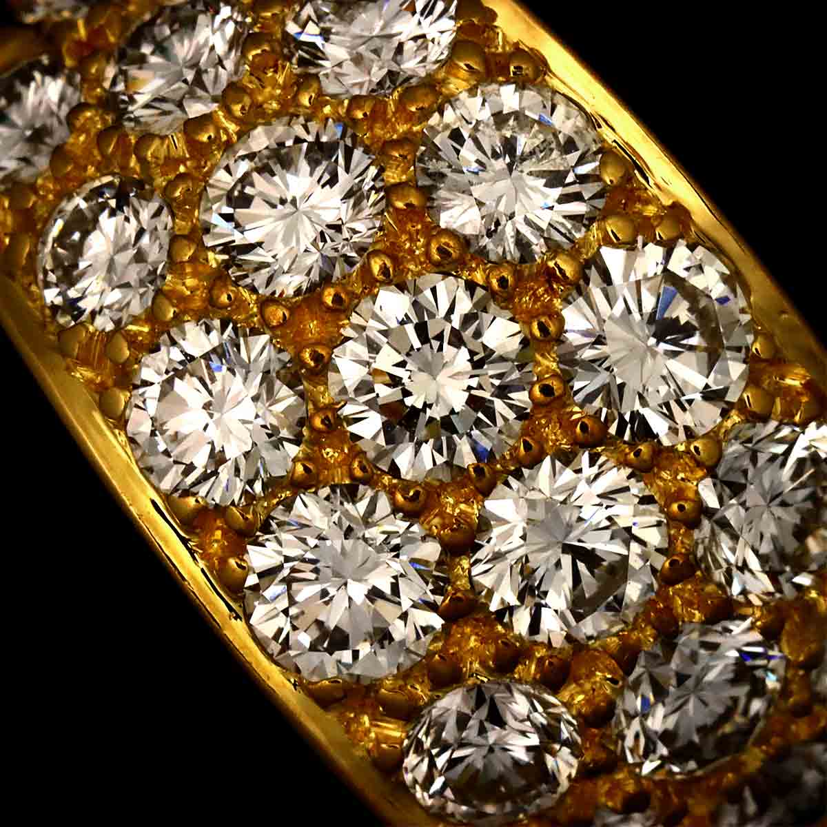 Diamond Ring 18K Yellow Gold 750 Size5.5-5.75(US)