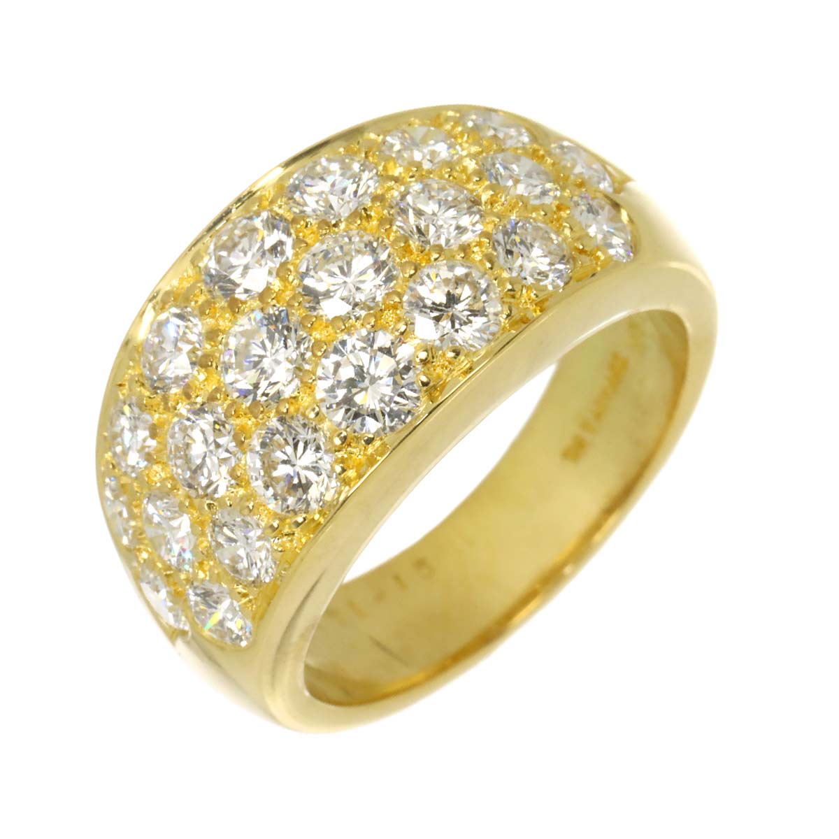 Diamond Ring 18K Yellow Gold 750 Size5.5-5.75(US)