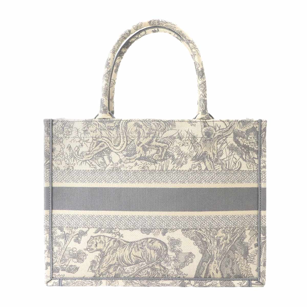 Toile de Jouy Book Tote Medium Bag Canvas Grey