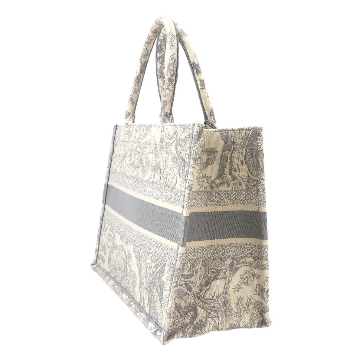 Toile de Jouy Book Tote Medium Bag Canvas Grey