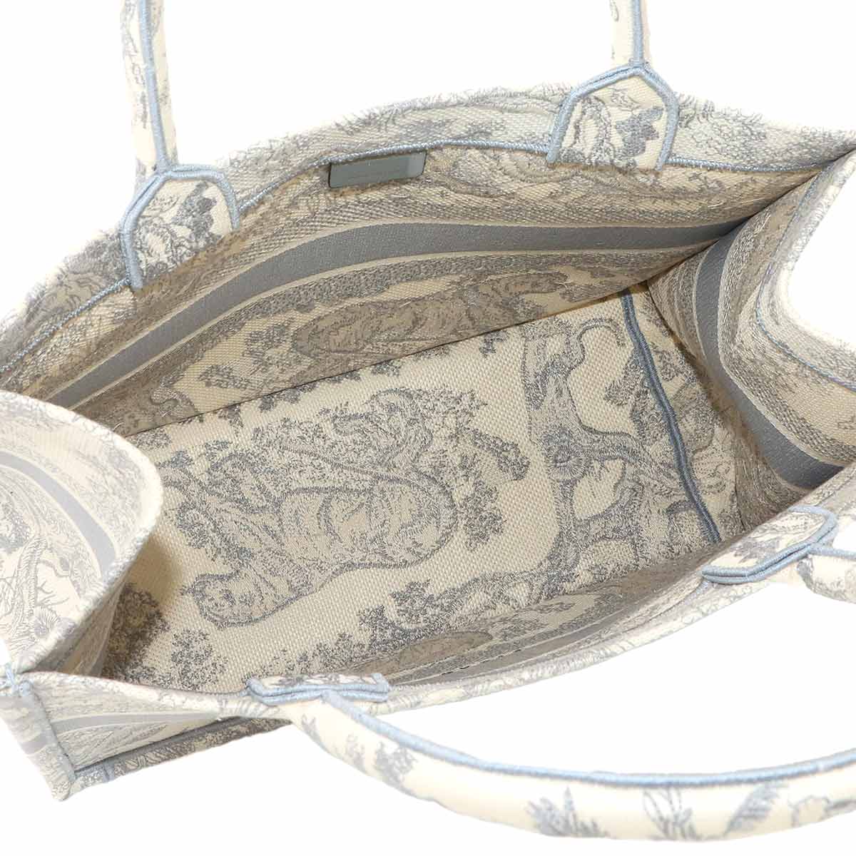 Toile de Jouy Book Tote Medium Bag Canvas Grey