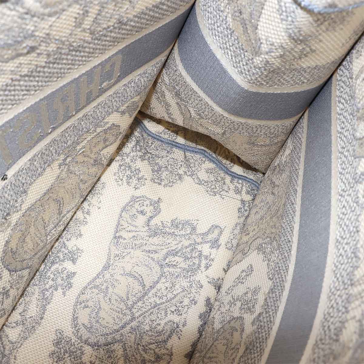 Toile de Jouy Book Tote Medium Bag Canvas Grey