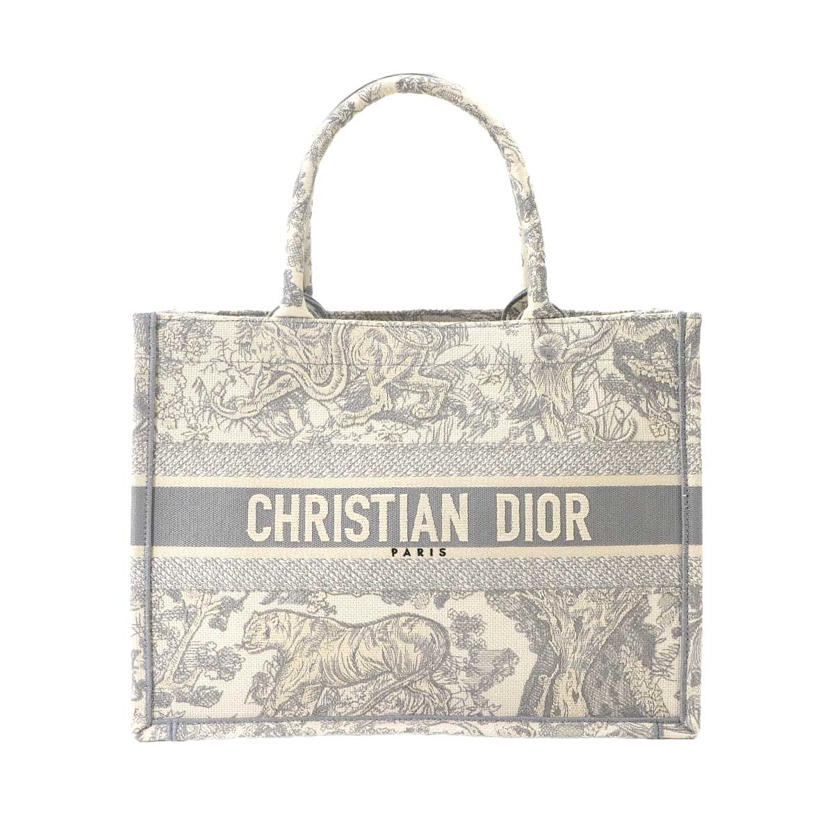 Toile de Jouy Book Tote Medium Bag Canvas Grey