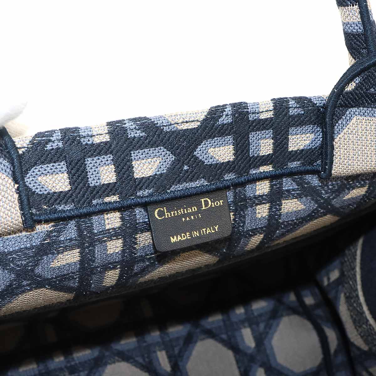 Macrocannage Book Tote Medium Bag Canvas Navy M1296ZZAU