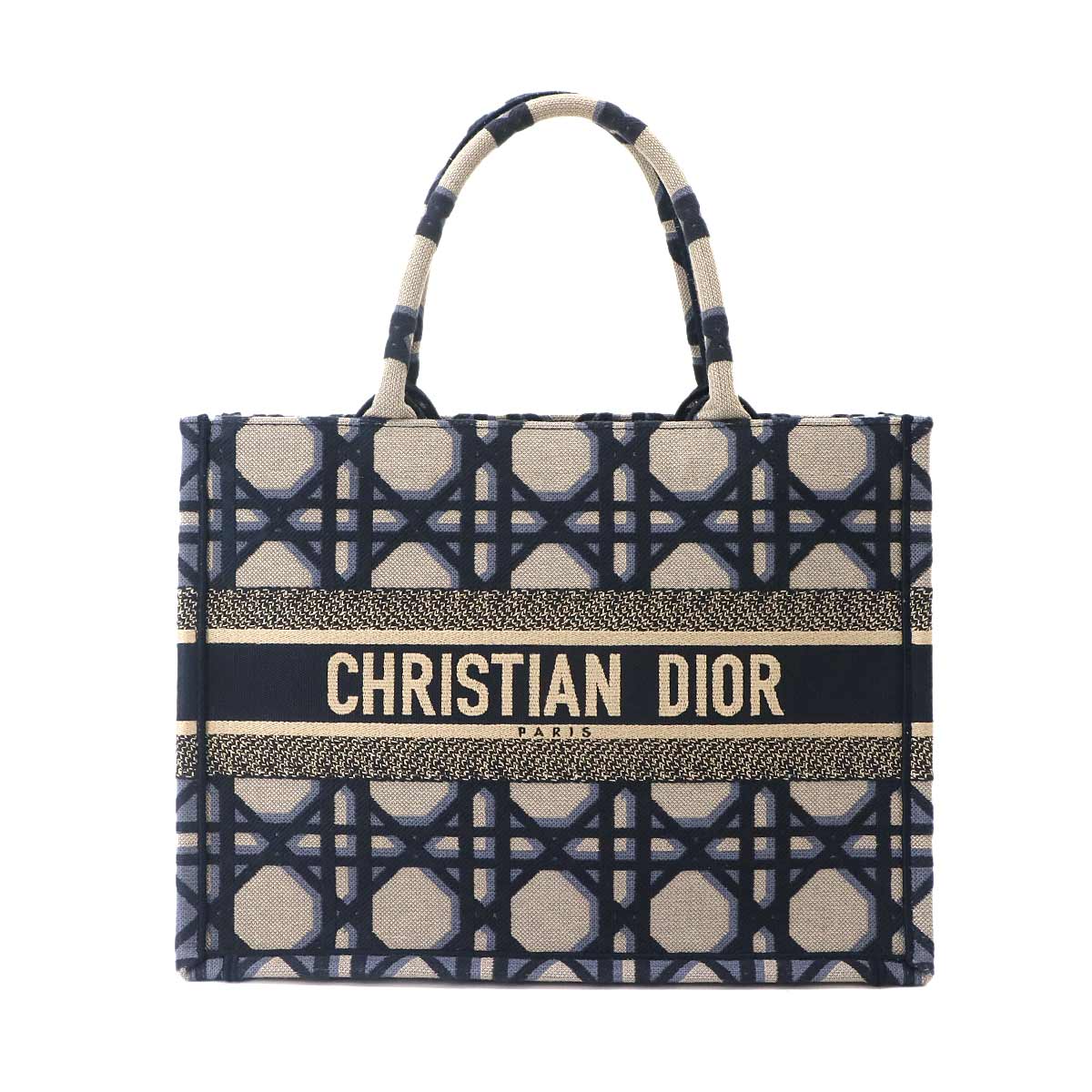 Macrocannage Book Tote Medium Bag Canvas Navy M1296ZZAU