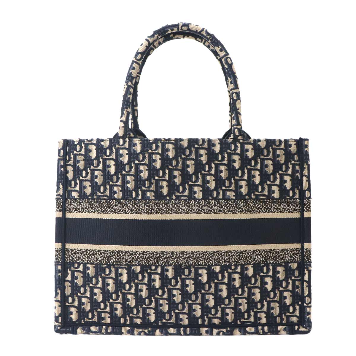 Oblique Book Tote Medium Bag Canvas Navy M1296ZRIW