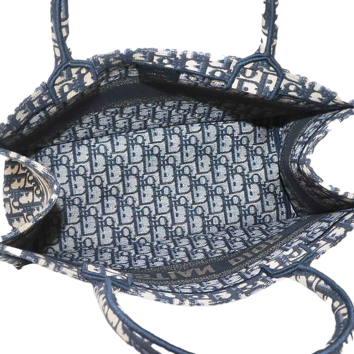 Oblique Book Tote Medium Bag Canvas Navy M1296ZRIW