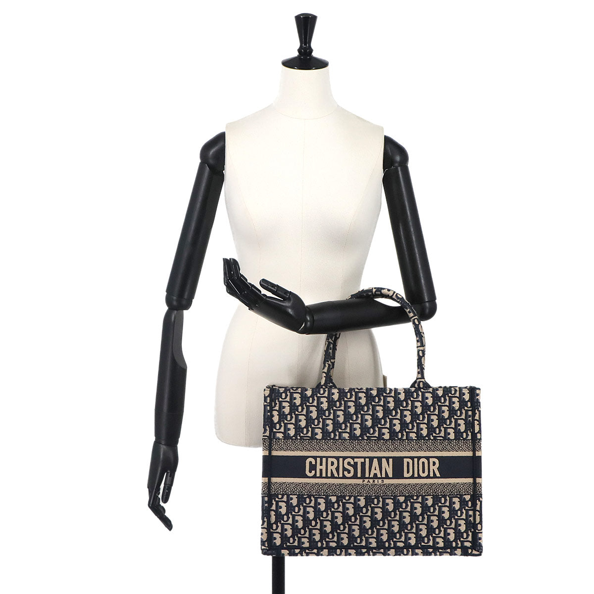 Oblique Book Tote Medium Bag Canvas Navy M1296ZRIW