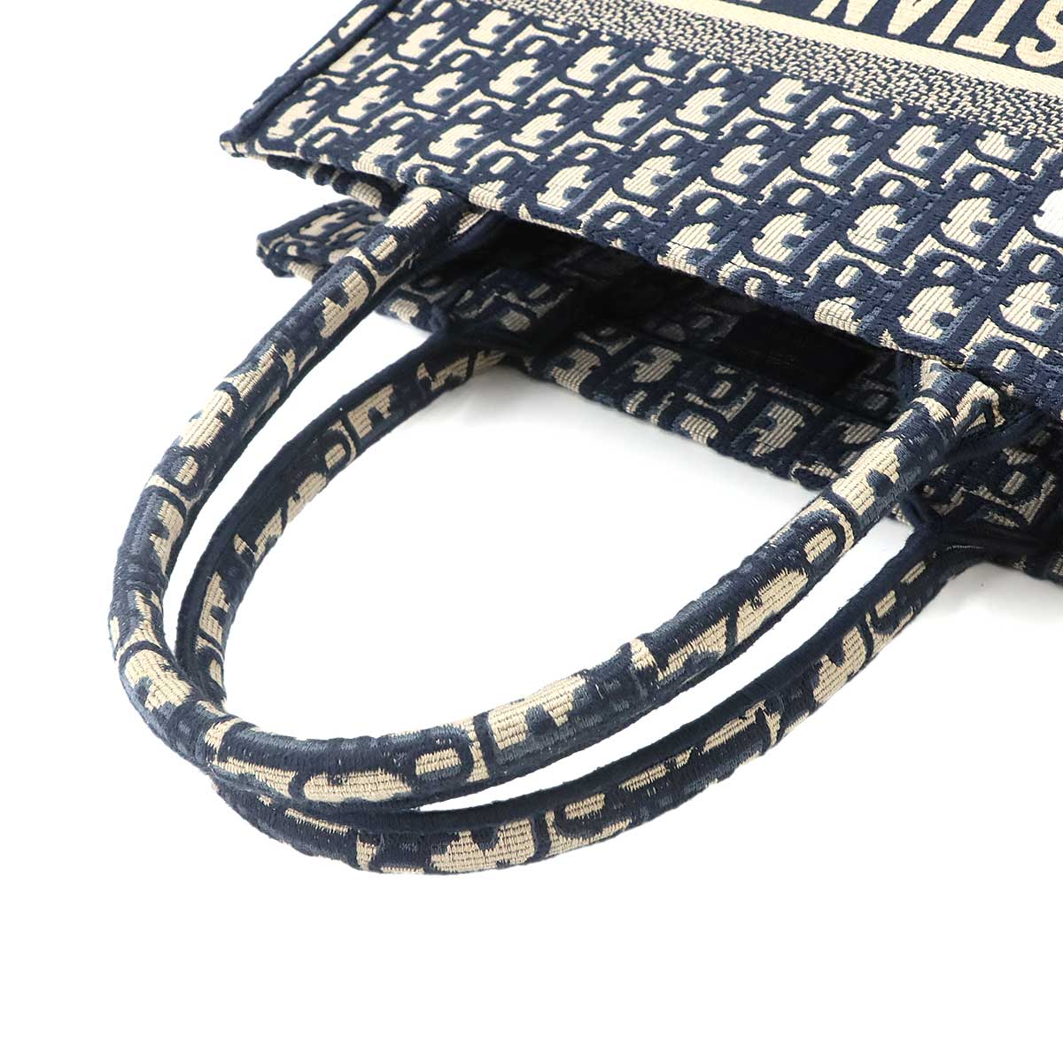 Oblique Book Tote Medium Bag Canvas Navy M1296ZRIW