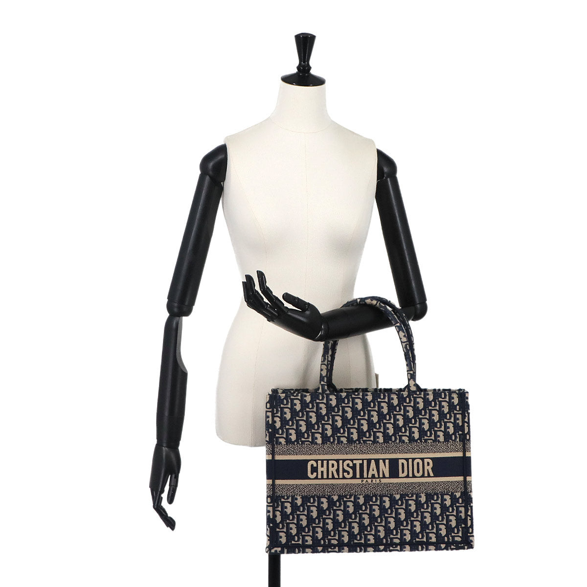 Oblique Book Tote Medium Bag Canvas Navy M1296ZRIW