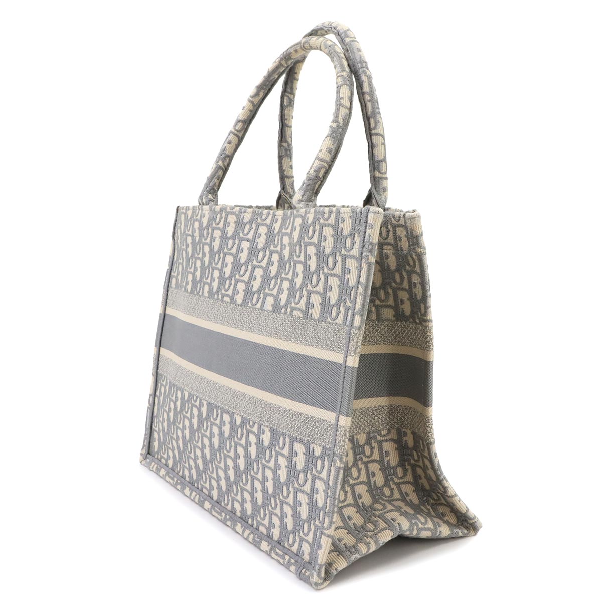 Oblique Book Tote Medium Bag Canvas Grey M1296ZRIW