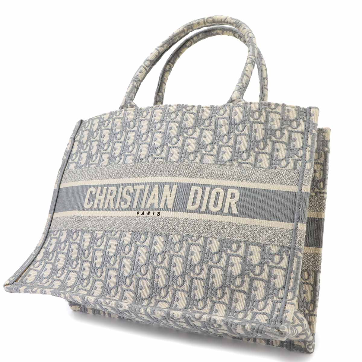 Oblique Book Tote Medium Bag Canvas Grey M1296ZRIW