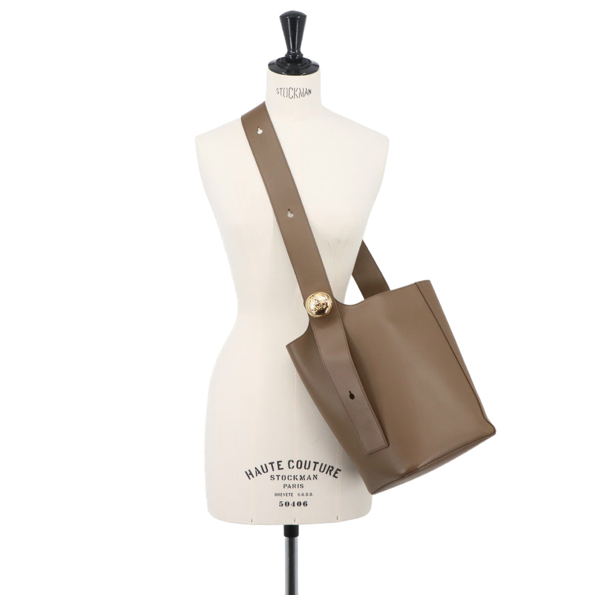 Pebble Bucket Bag Medium Hand Shoulder Bag Leather Brown