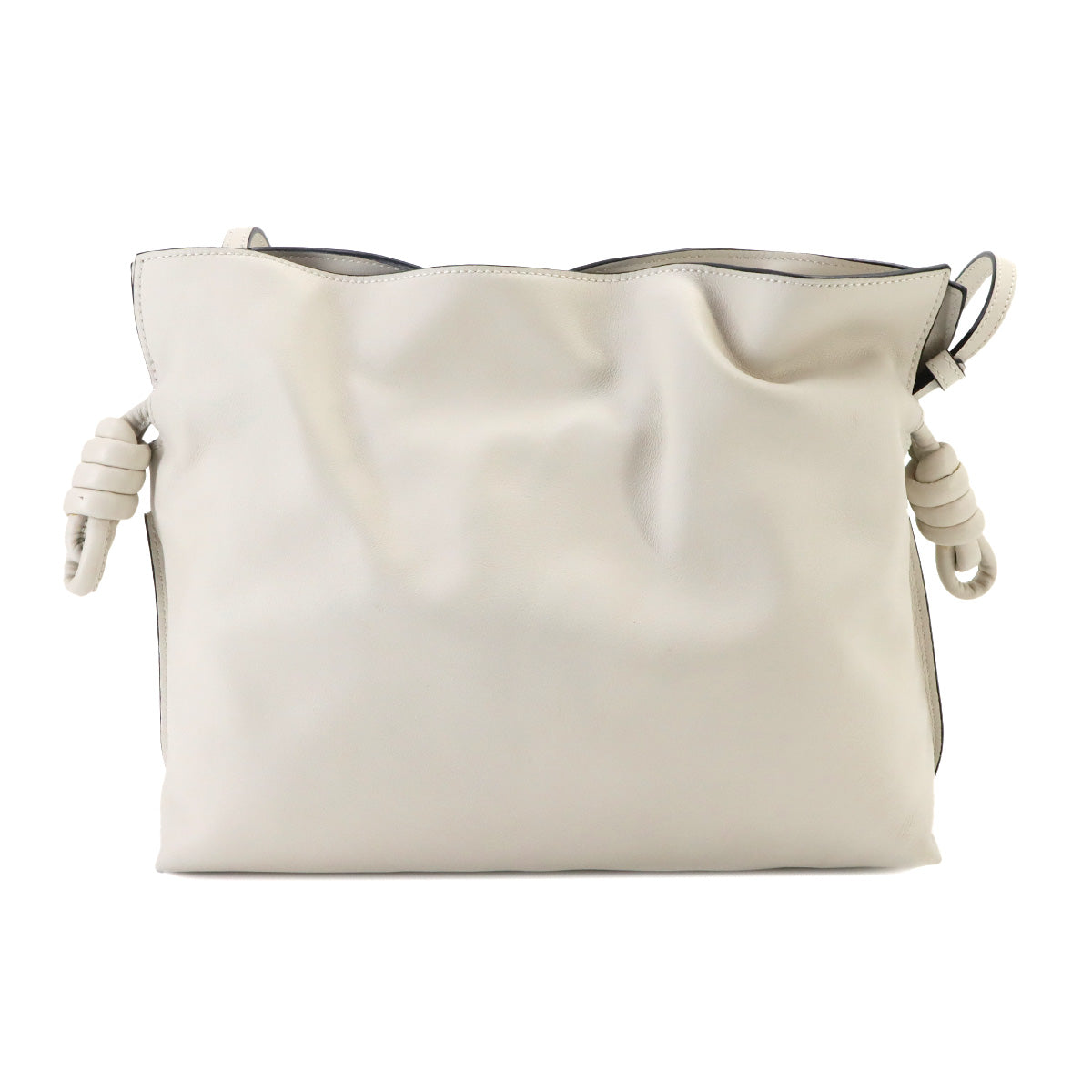 Flamenco Clutch Medium Shoulder Bag Leather White Purse