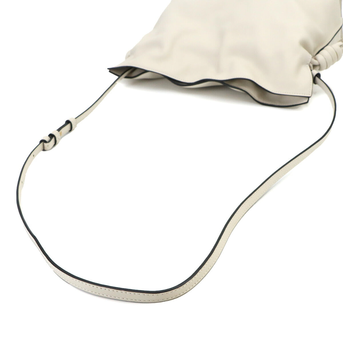 Flamenco Clutch Medium Shoulder Bag Leather White Purse
