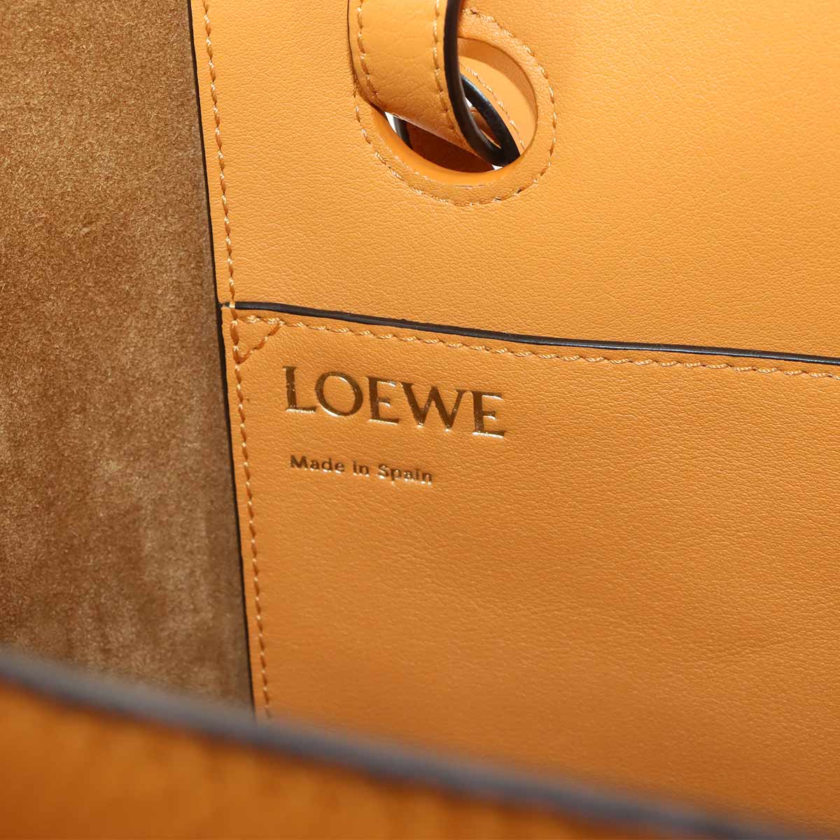 Anagram 2way Tote Shoulder Bag Leather Yellow Purse