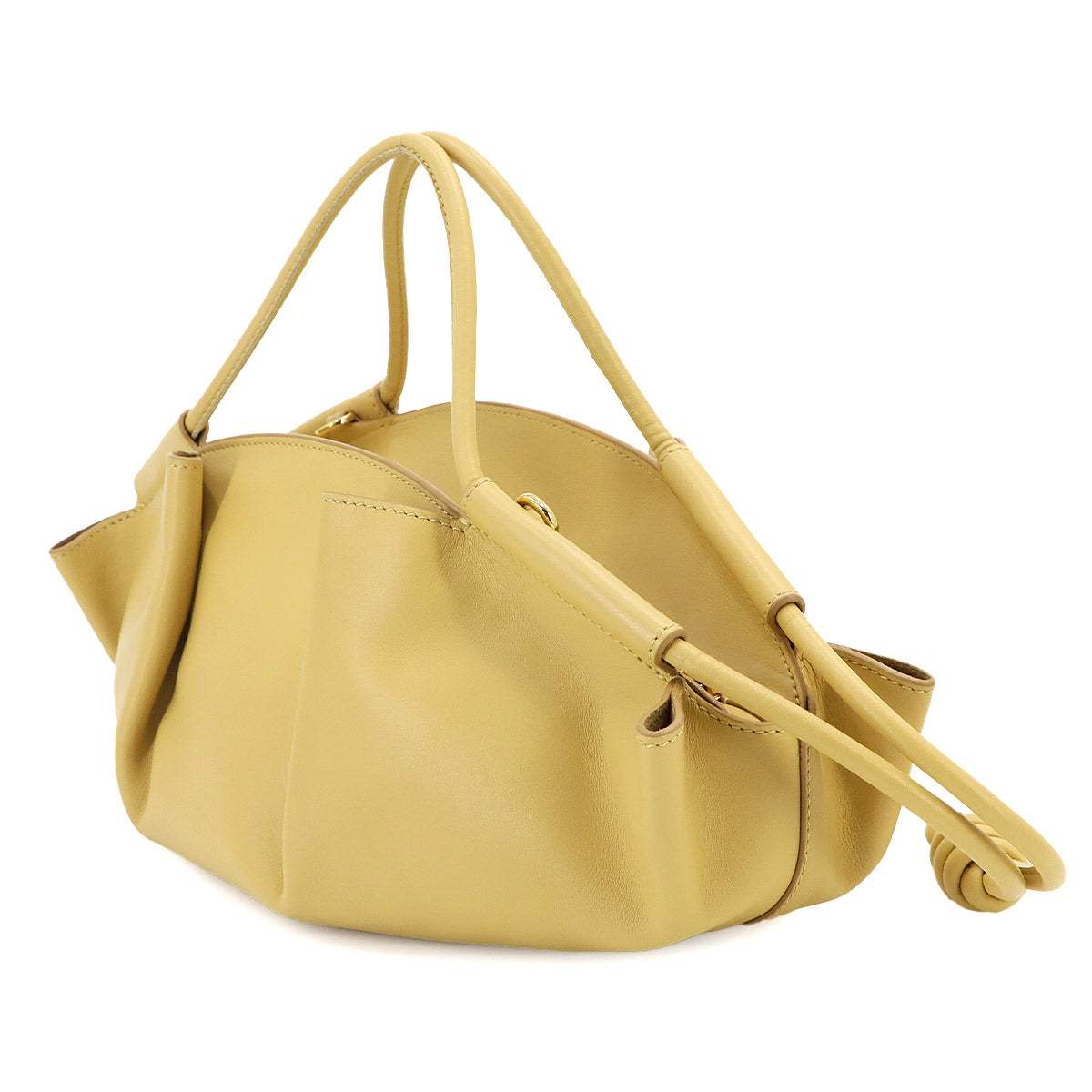 Paseo Small Hand Shoulder Bag Leather Yellow Purse