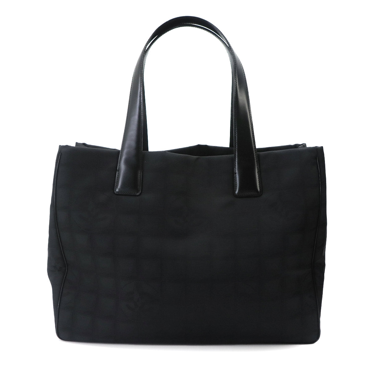New Travel Line Tote MM Bag Nylon Jacquard Leather Black A15991