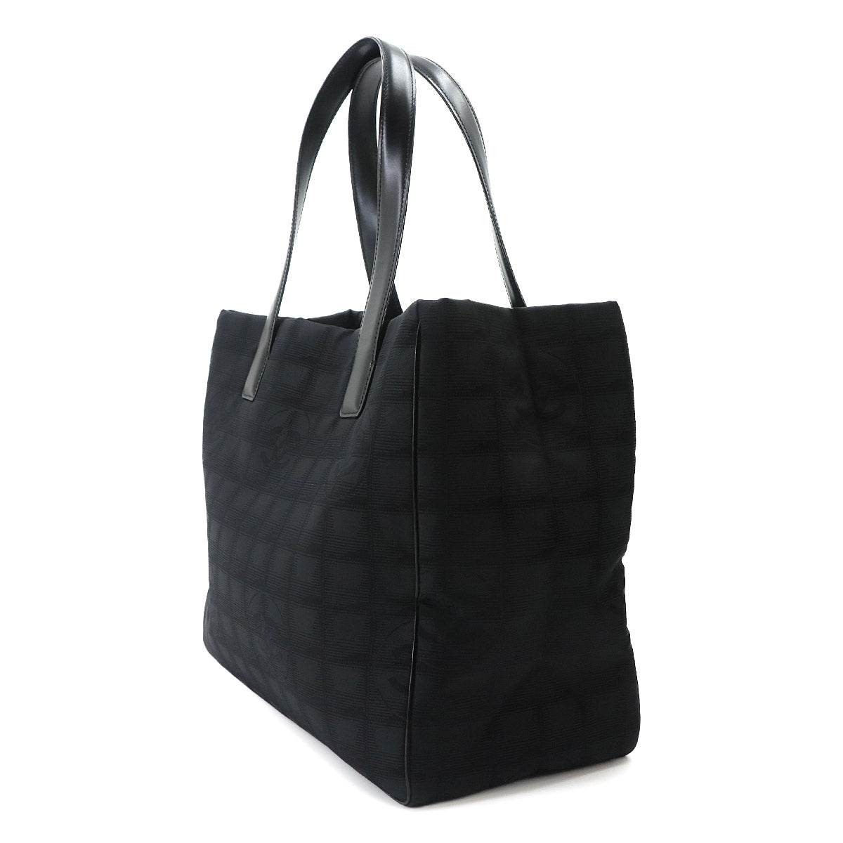 New Travel Line Tote MM Bag Nylon Jacquard Leather Black A15991