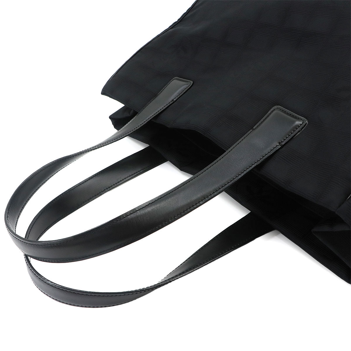 New Travel Line Tote MM Bag Nylon Jacquard Leather Black A15991