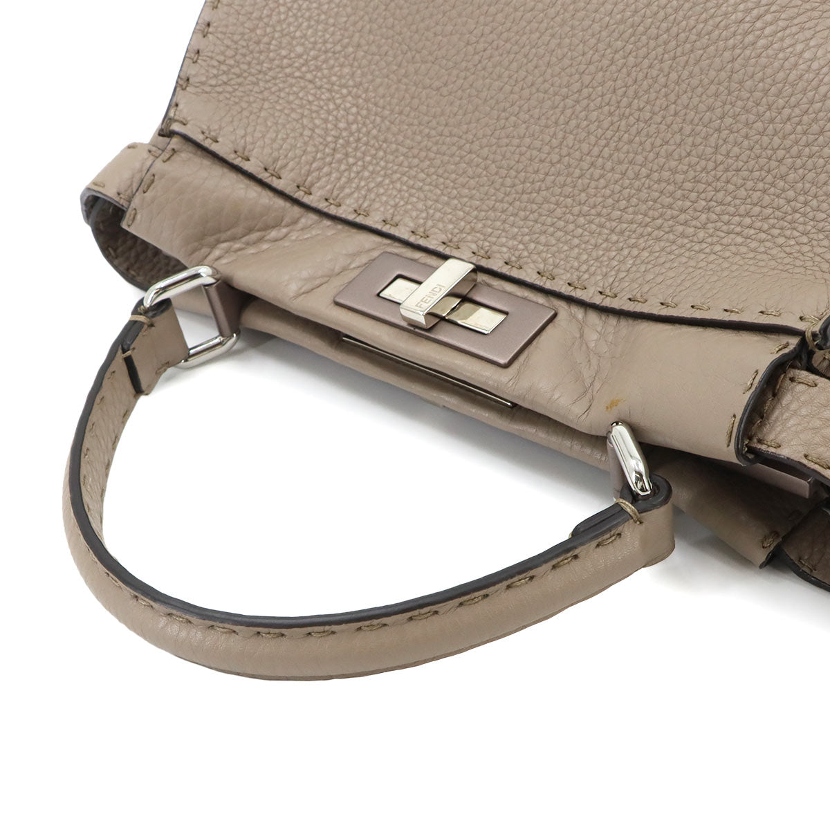 Selleria Peekaboo Regular 2way Hand Bag Leather Beige 8BN290