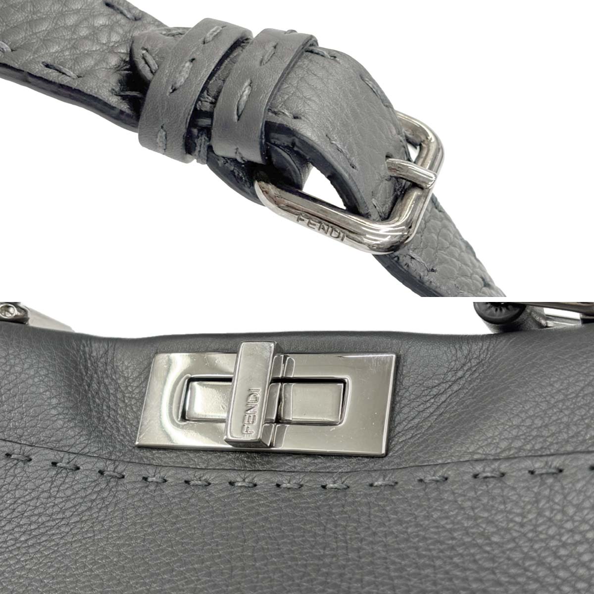 Seleria Peekaboo Regular 2way Hand Bag Leather Gray 8BN290
