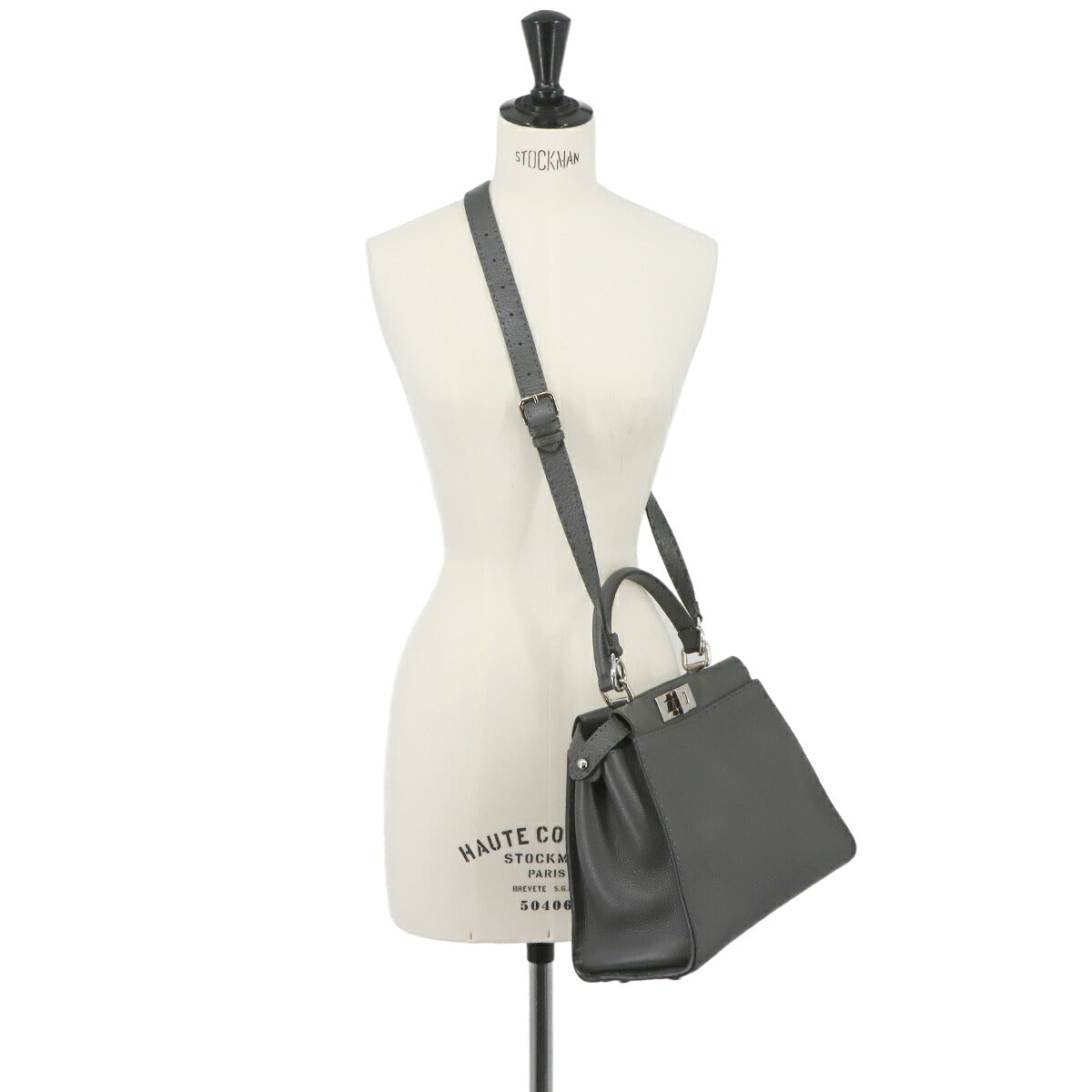 Seleria Peekaboo Regular 2way Hand Bag Leather Gray 8BN290