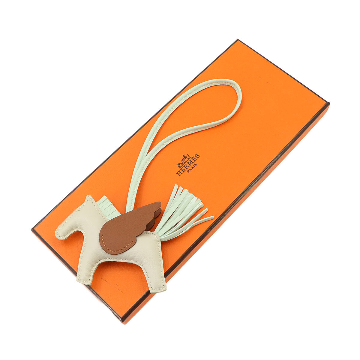 Rodeo Pegasu PM Bag Charm Agneau Milo Swift Craie Vert Fizz